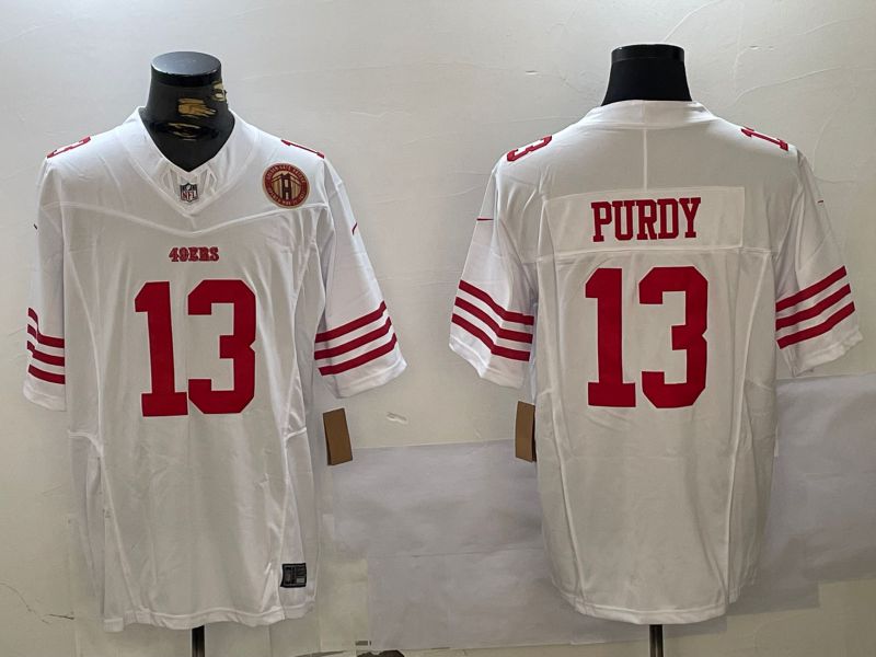 Men San Francisco 49ers #13 Purdy White Three generations 2024 Nike Vapor Limited NFL Jersey style 3->san francisco 49ers->NFL Jersey